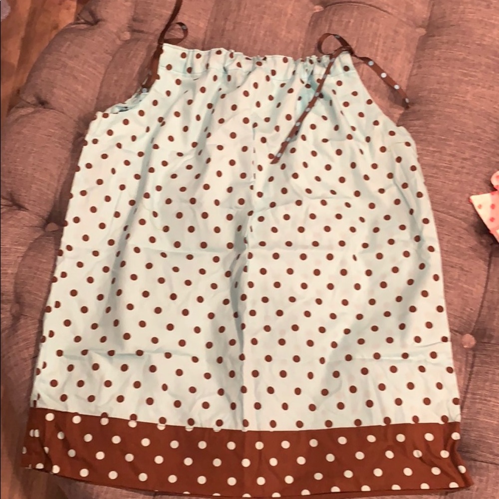 Handmade dress, mint green/brown, medium
